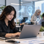 Ruang Kerja Modern dengan Teknologi AI