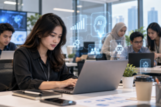 Ruang Kerja Modern dengan Teknologi AI
