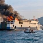 Batumandi terbakar