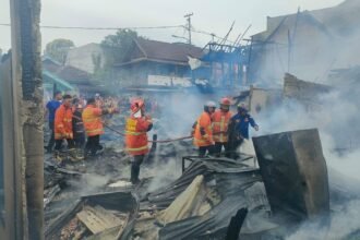 Kebakaran 8 Ulu Palembang,Puluhan Keluarga Kehilangan Rumah